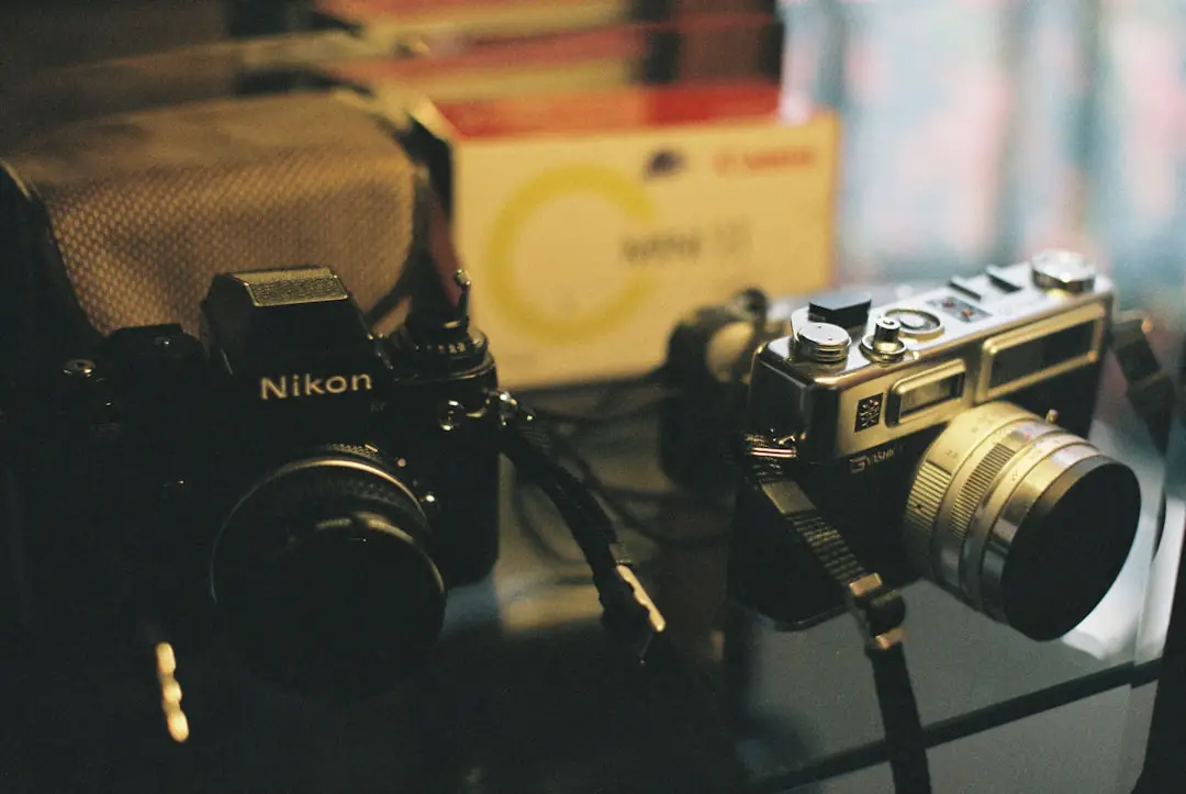 black and silver dslr camera
