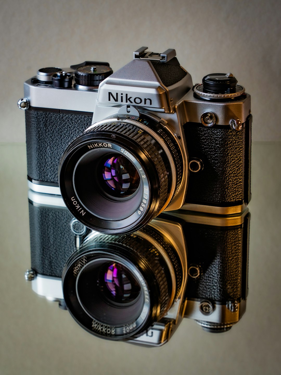 a close up of a camera on a table